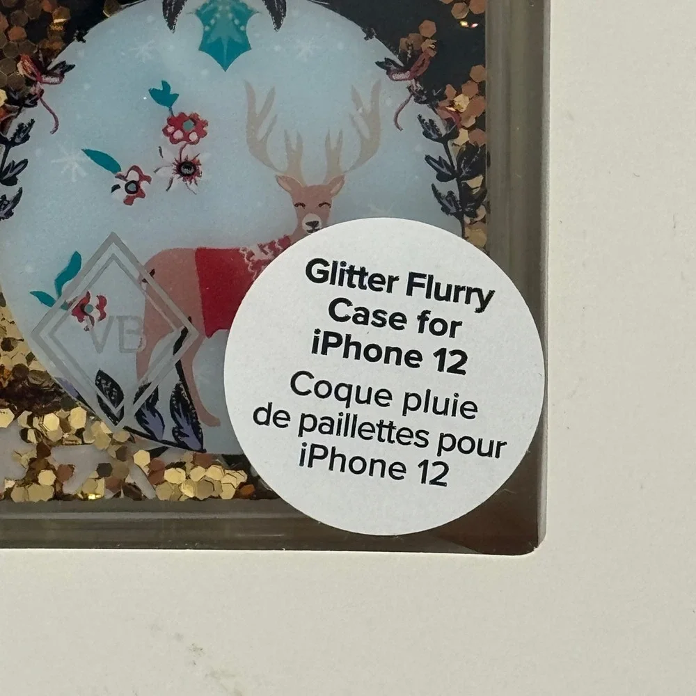 Vera Bradley iPhone 12 Case Glitter Flurry Merry Mischief Ornaments Holiday New